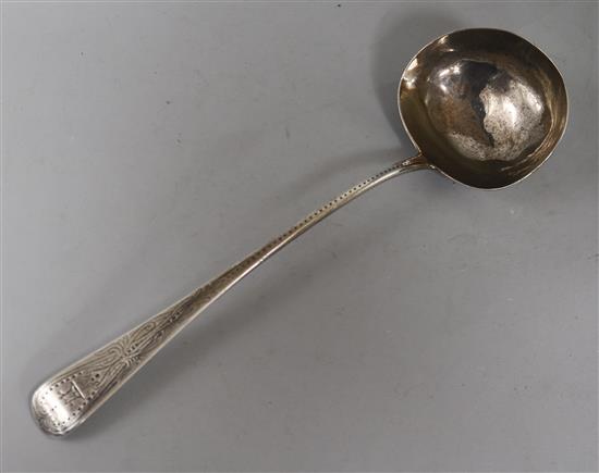 A Victorian silver soup ladle